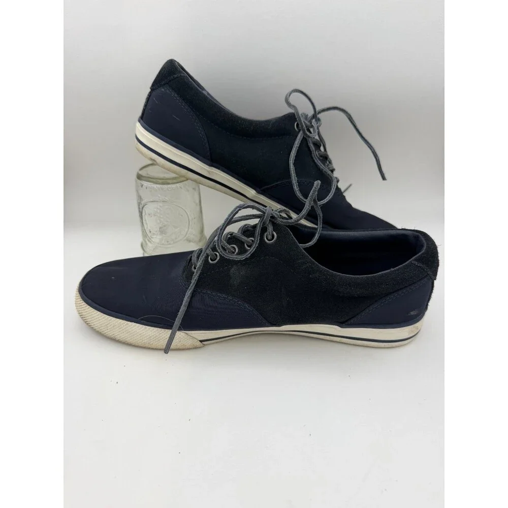 Polo Ralph Lauren Vaughn Sneakers Men's 10D Navy Suede Canvas Lace Up Shoes